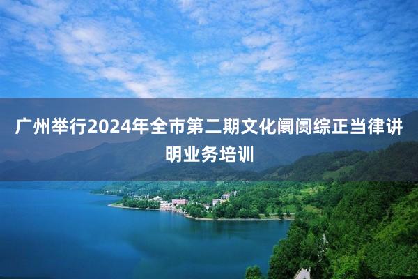 广州举行2024年全市第二期文化阛阓综正当律讲明业务培训