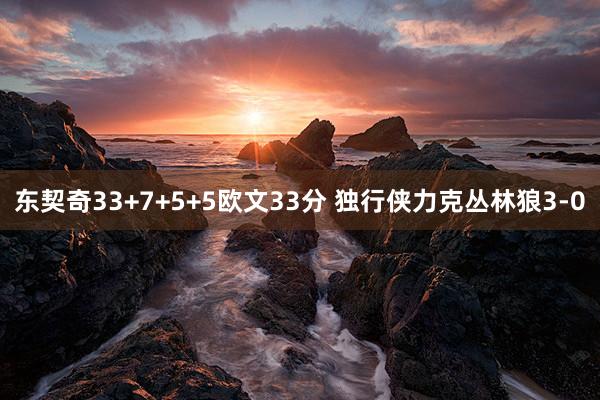 东契奇33+7+5+5欧文33分 独行侠力克丛林狼3-0